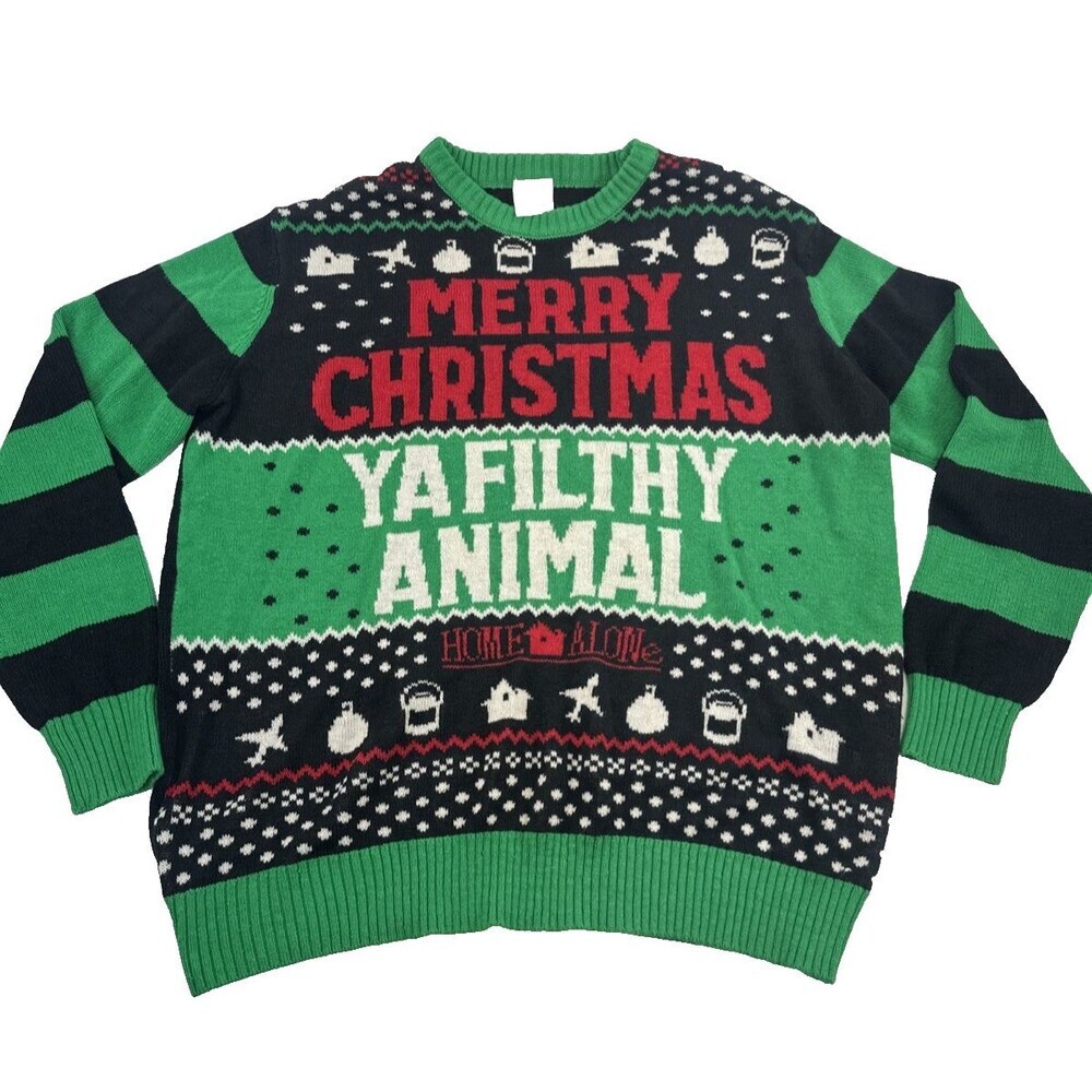 Home Alone Sweater Merry Christmas Ya Filthy Animal Pullover Crewneck Mens‎ 2XL